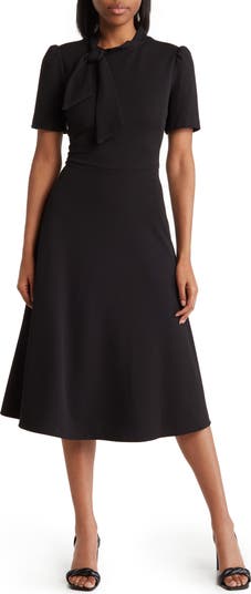 Maggy London Short Sleeve Necktie Midi Dress Nordstromrack