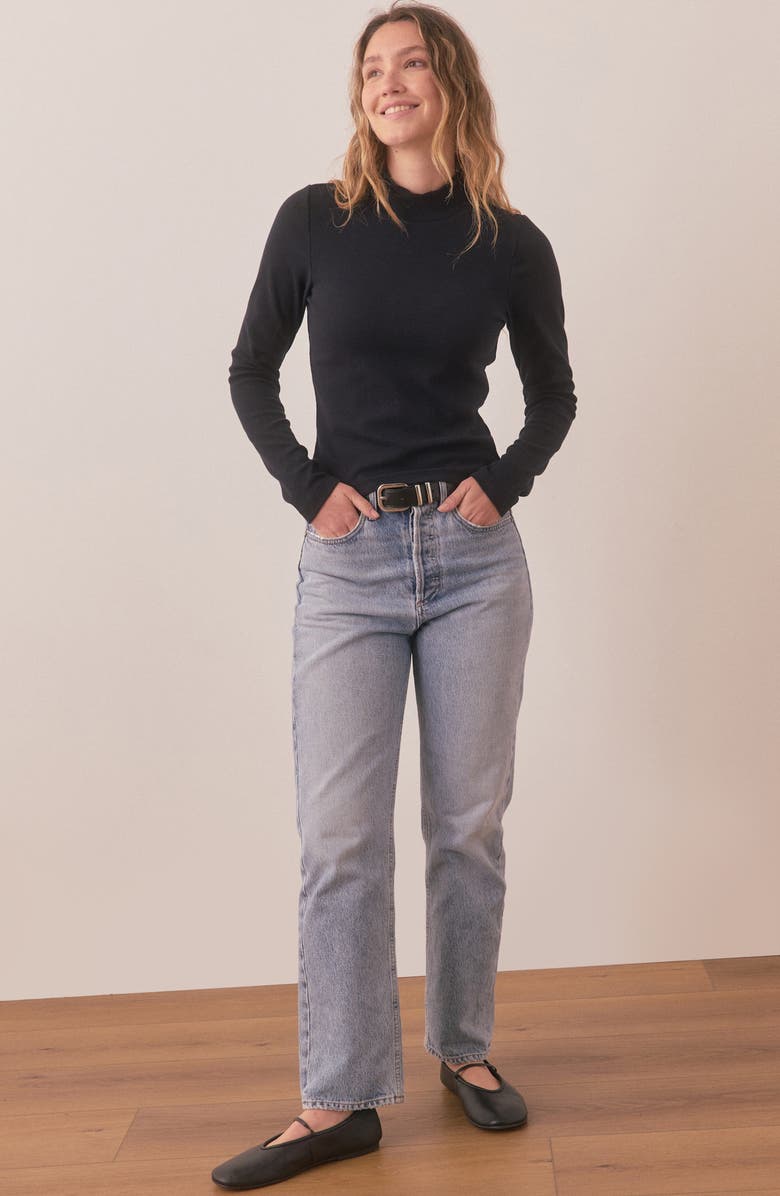 Marine Layer Lexi Rib Mock Neck Top, Alternate, color, 