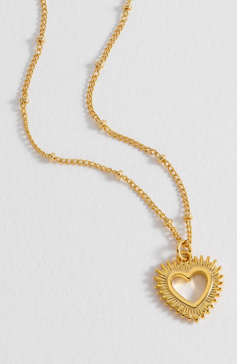 Estella Bartlett Heartburst Pendant Necklace, Alternate, color, Gold