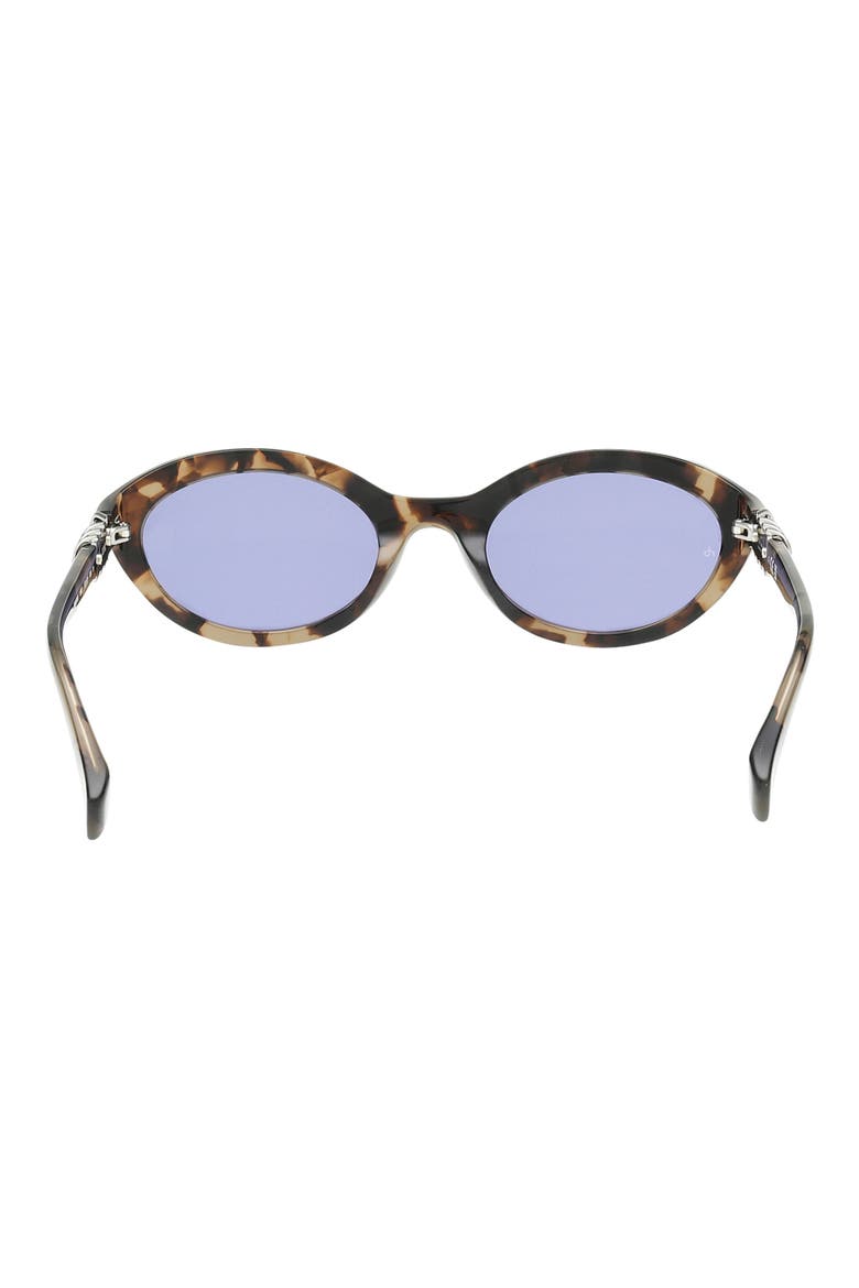 52mm Oval Sunglasses, Alternate, color, SHINY TAN CRYSTAL TORT BLUE LE