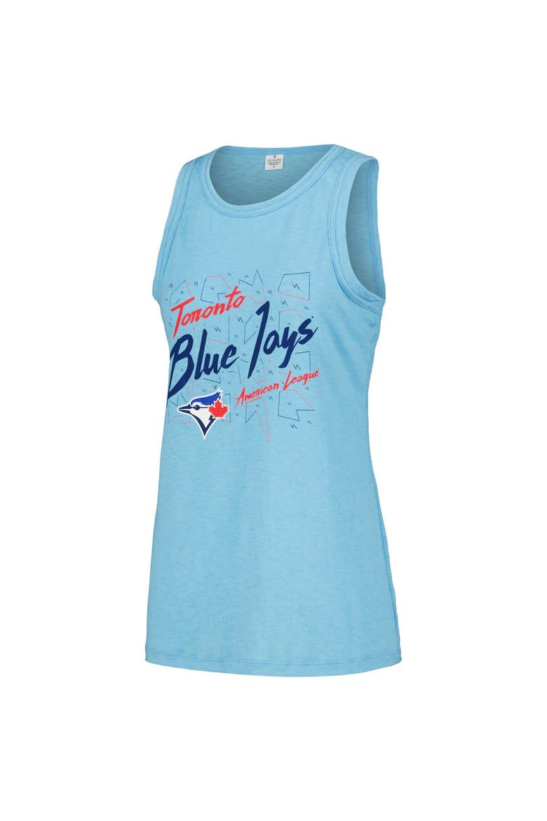 Women's Soft as a Grape Powder Blue Toronto Blue Jays Gauze High Neck Tank Top, Alternate, color, Powder Blue