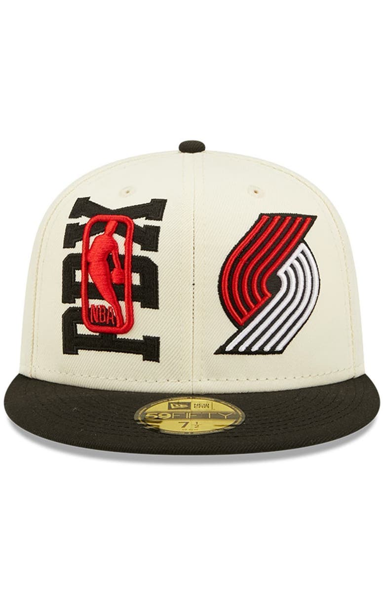 New Era Men's New Era Cream/Black Portland Trail Blazers 2022 NBA Draft 59FIFTY Fitted Hat, Alternate, color, 