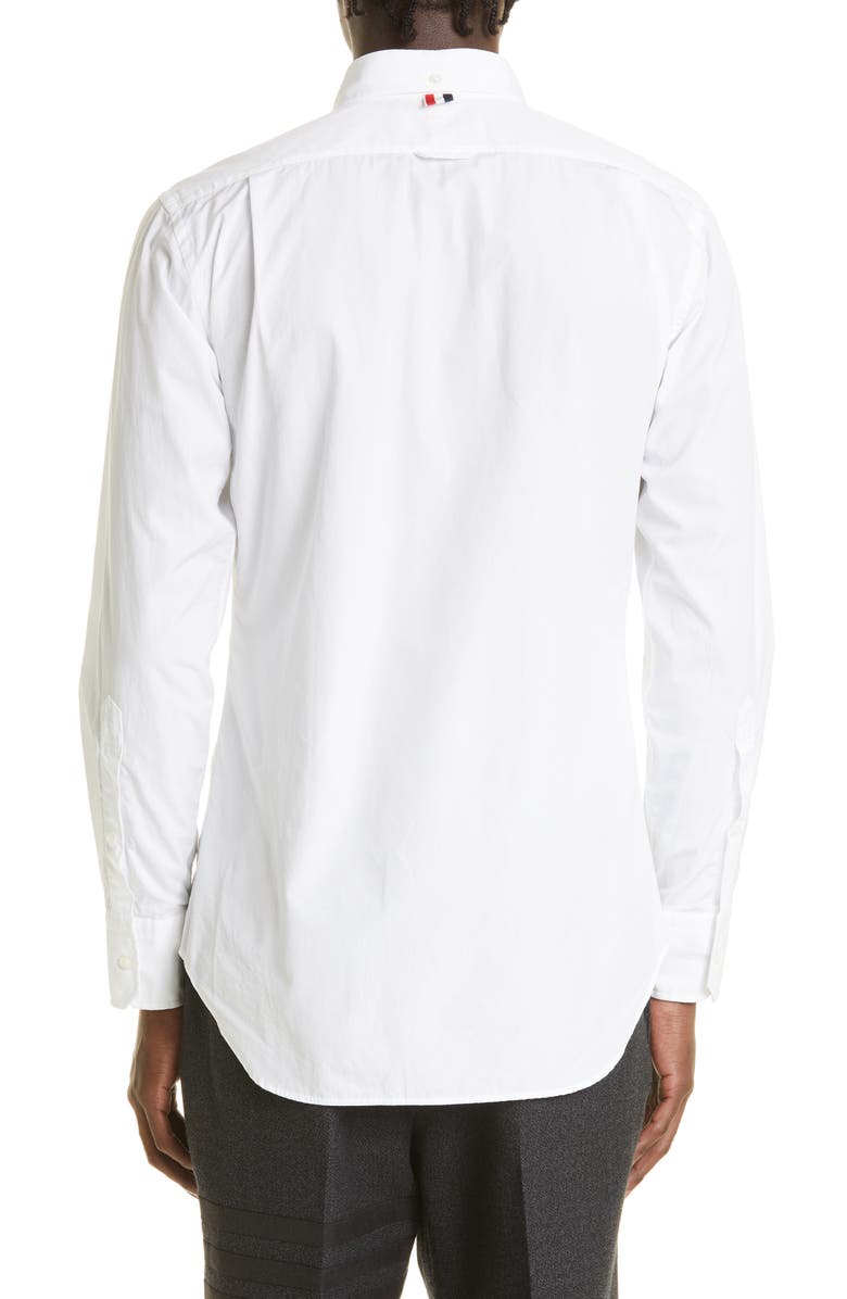 Thom Browne Classic Fit Poplin Button-Up Shirt, Alternate, color, 100 White