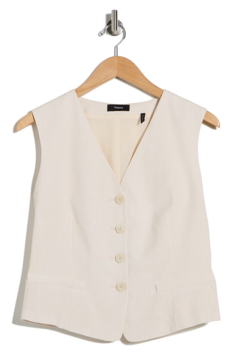 Linen Blend Vest, Alternate, color, SAND