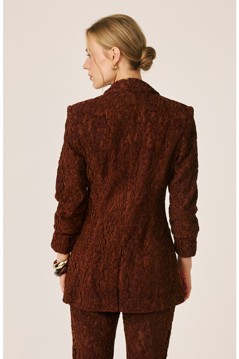 Velvet Lace Blazer, Alternate, color, Tejus