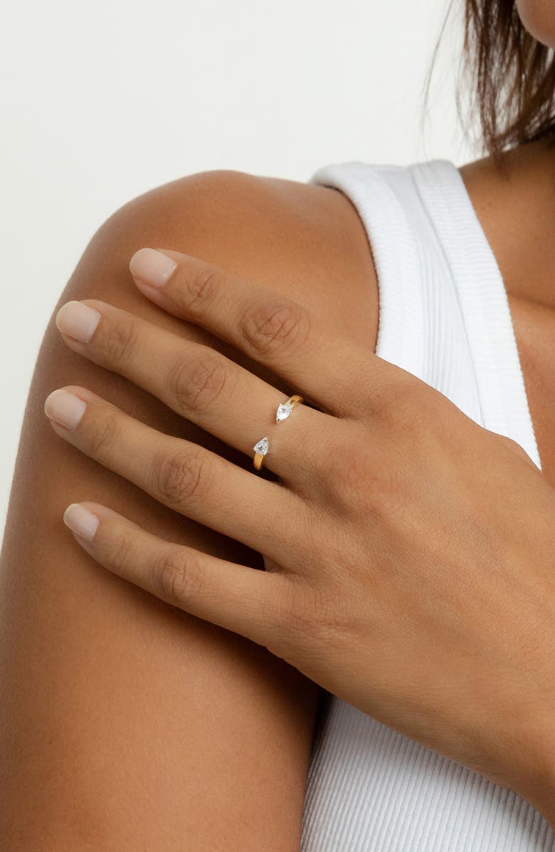 MIRANDA FRYE Lyra Cubic Zirconia Open Ring, Alternate, color, Gold