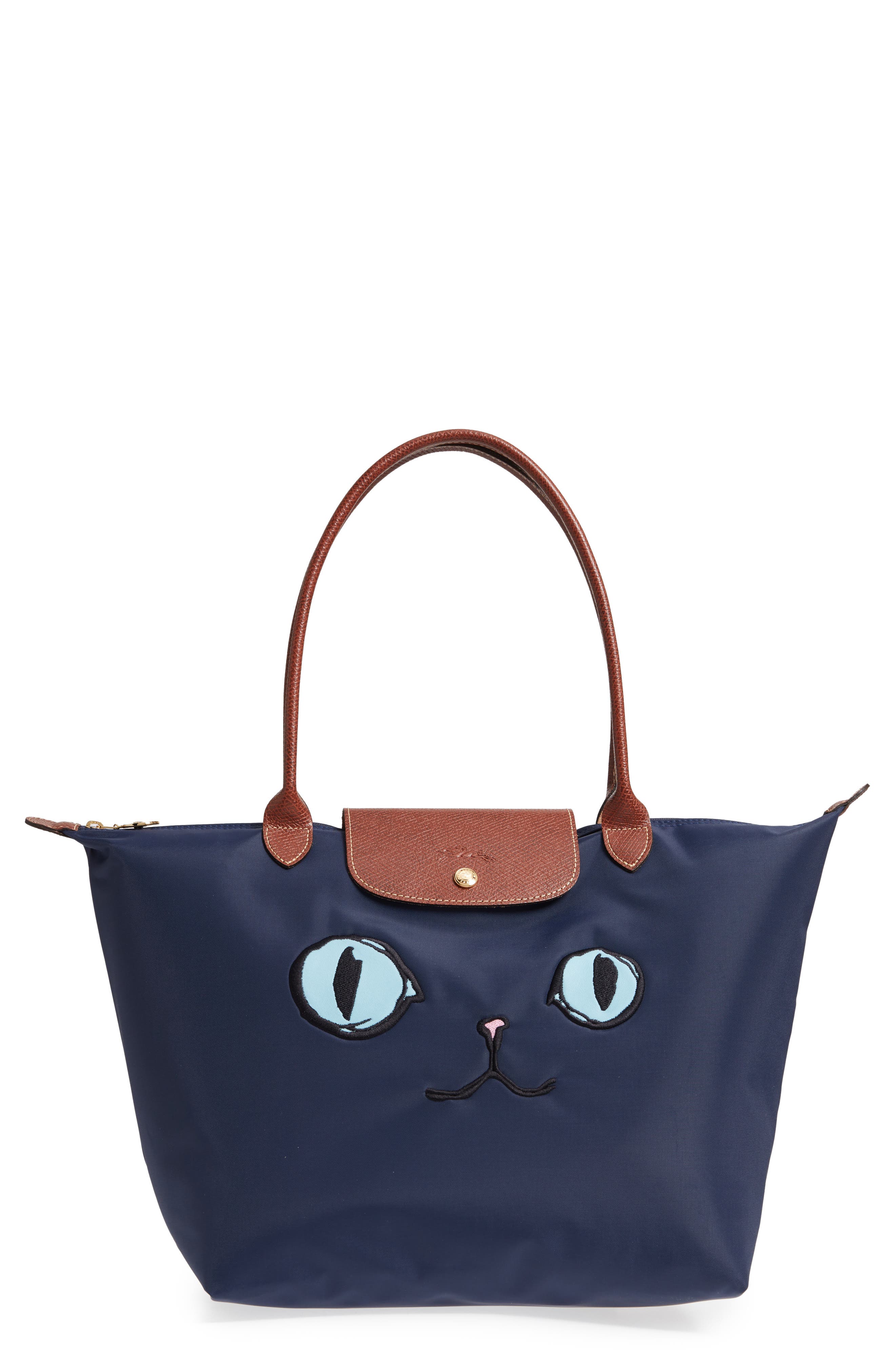 Longchamp 'Large Le Pliage Miaou' Tote, Main, color, 