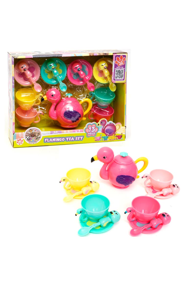 Flamingo Animal Tea Party Set, 13 Pieces, Alternate, color, Multicolored