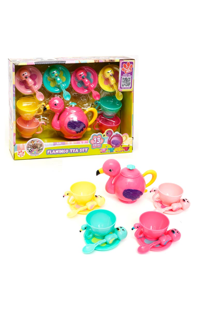 Zoo Troop Flamingo Animal Tea Party Set, 13 Pieces, Alternate, color, Multicolored