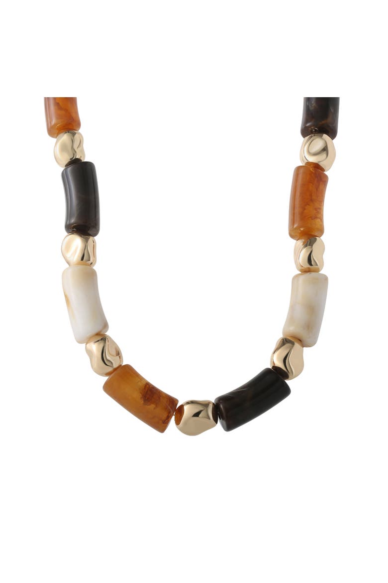 Women's Thick Beaded Necklace, 18 Inch + 2 Inch Extender, Gold-Tone Plated Fashion Jewelry, Main, color, Gold-Tone