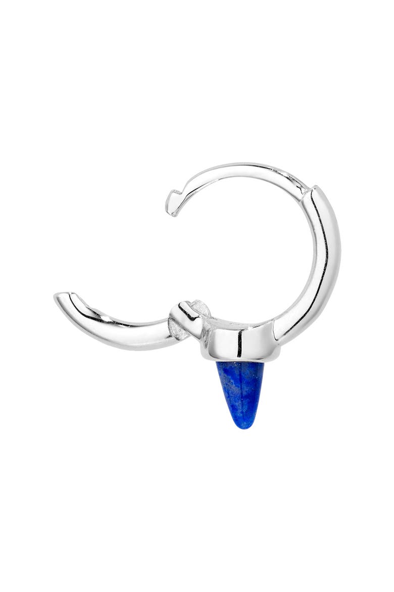 Single Short Lapis Spike Hoop Earring, Alternate, color, WHITE