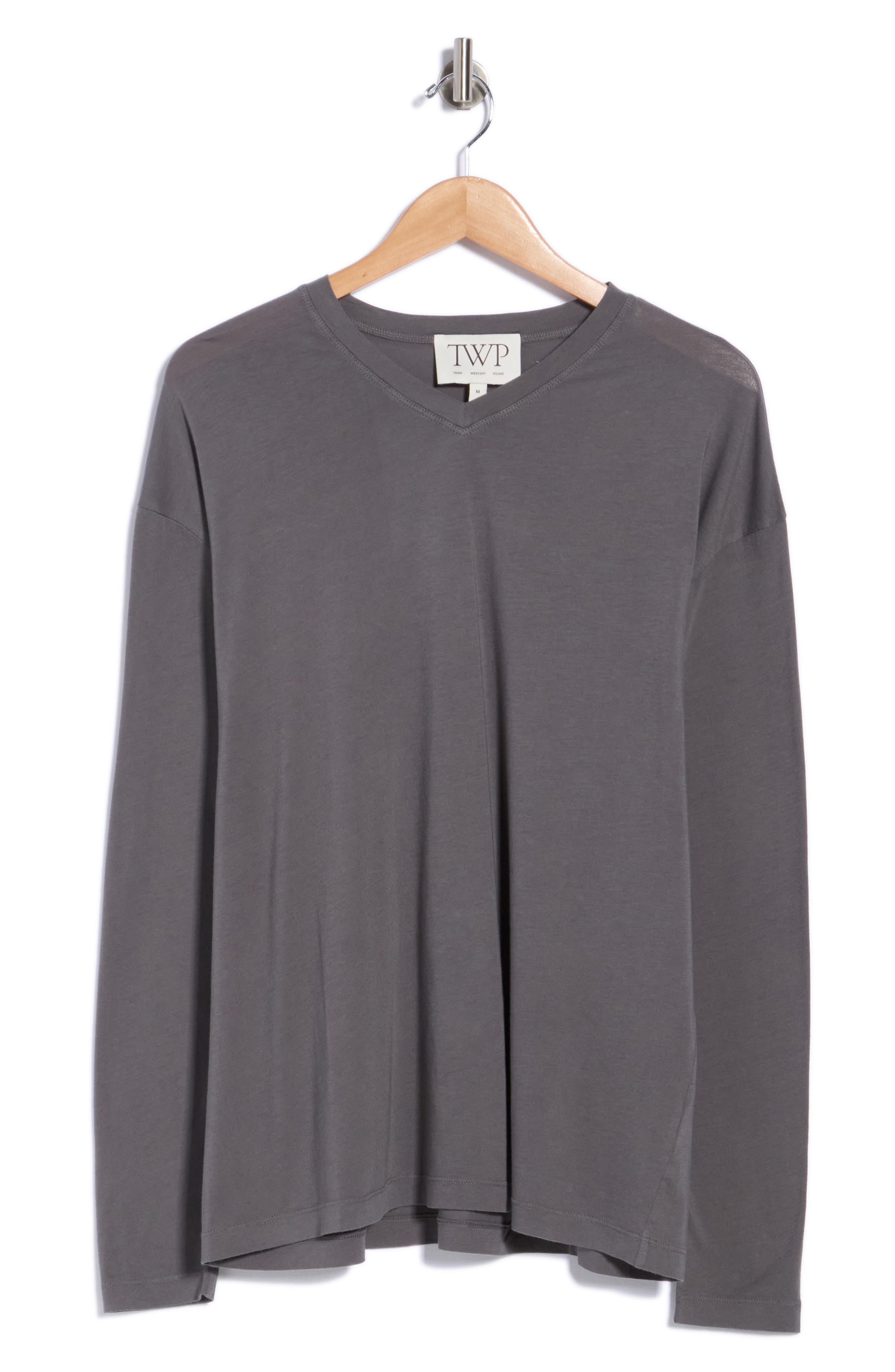 Supima Cotton V-Neck Long Sleeve Top
