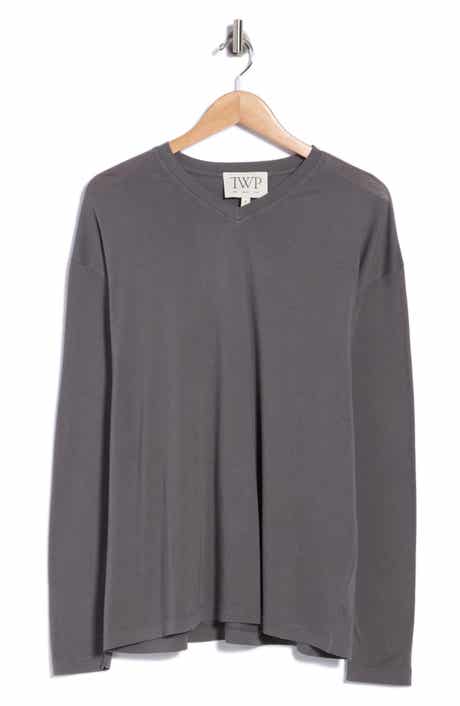 Supima Cotton V-Neck Long Sleeve Top