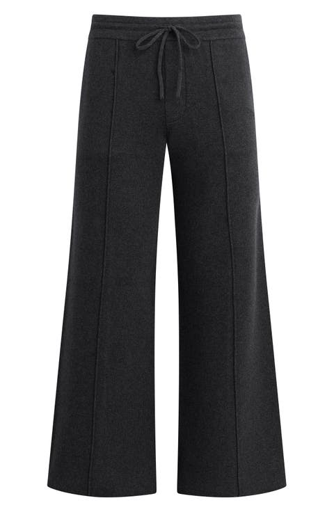 Foldout Cotton & Cashmere Wide Leg Pants