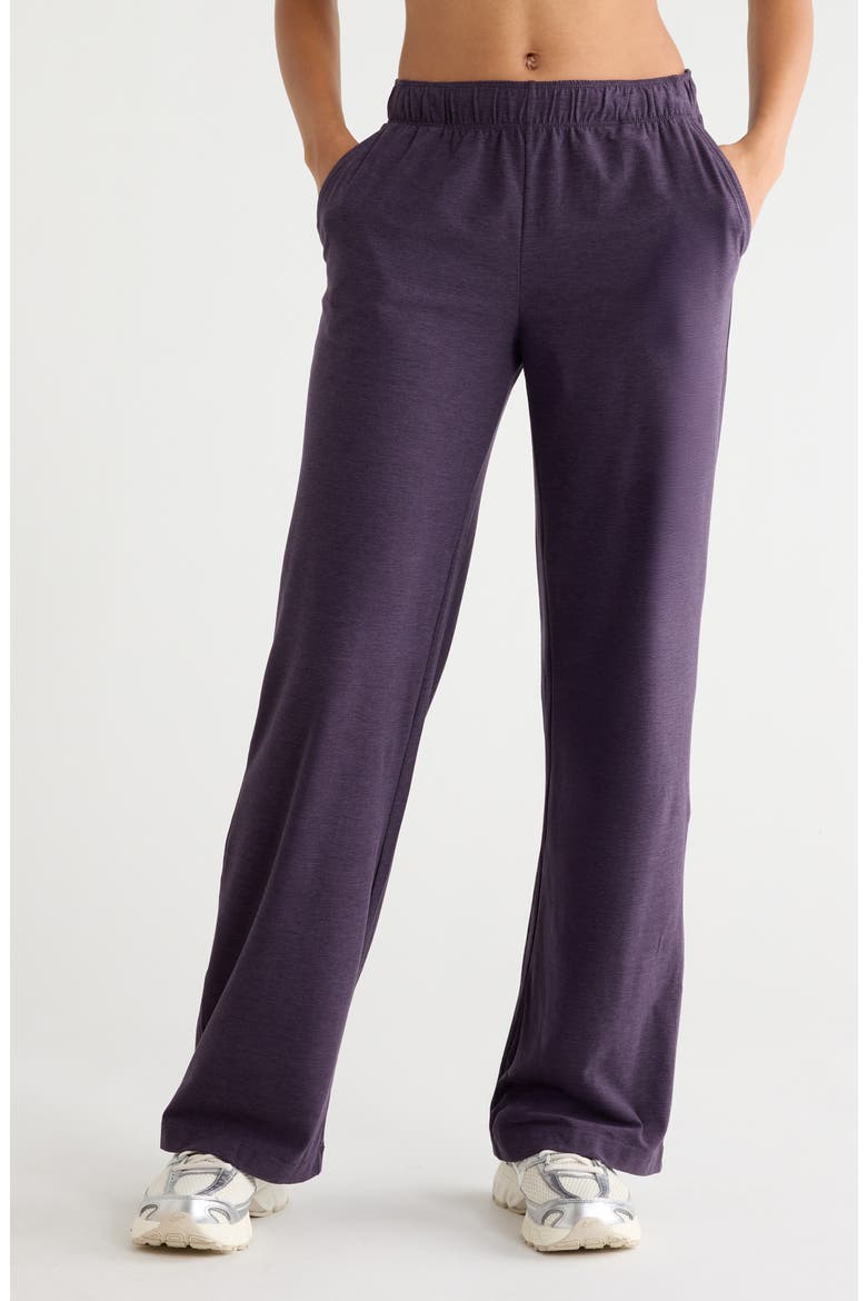 Restore Soft Straight Leg Pull-On Pants, Main, color, PURPLE NIGHT MELANGE