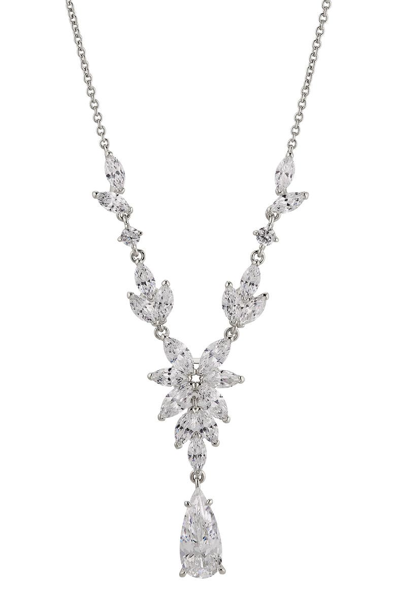 Midsommer Flower Pendant Necklace, Main, color, RHODIUM