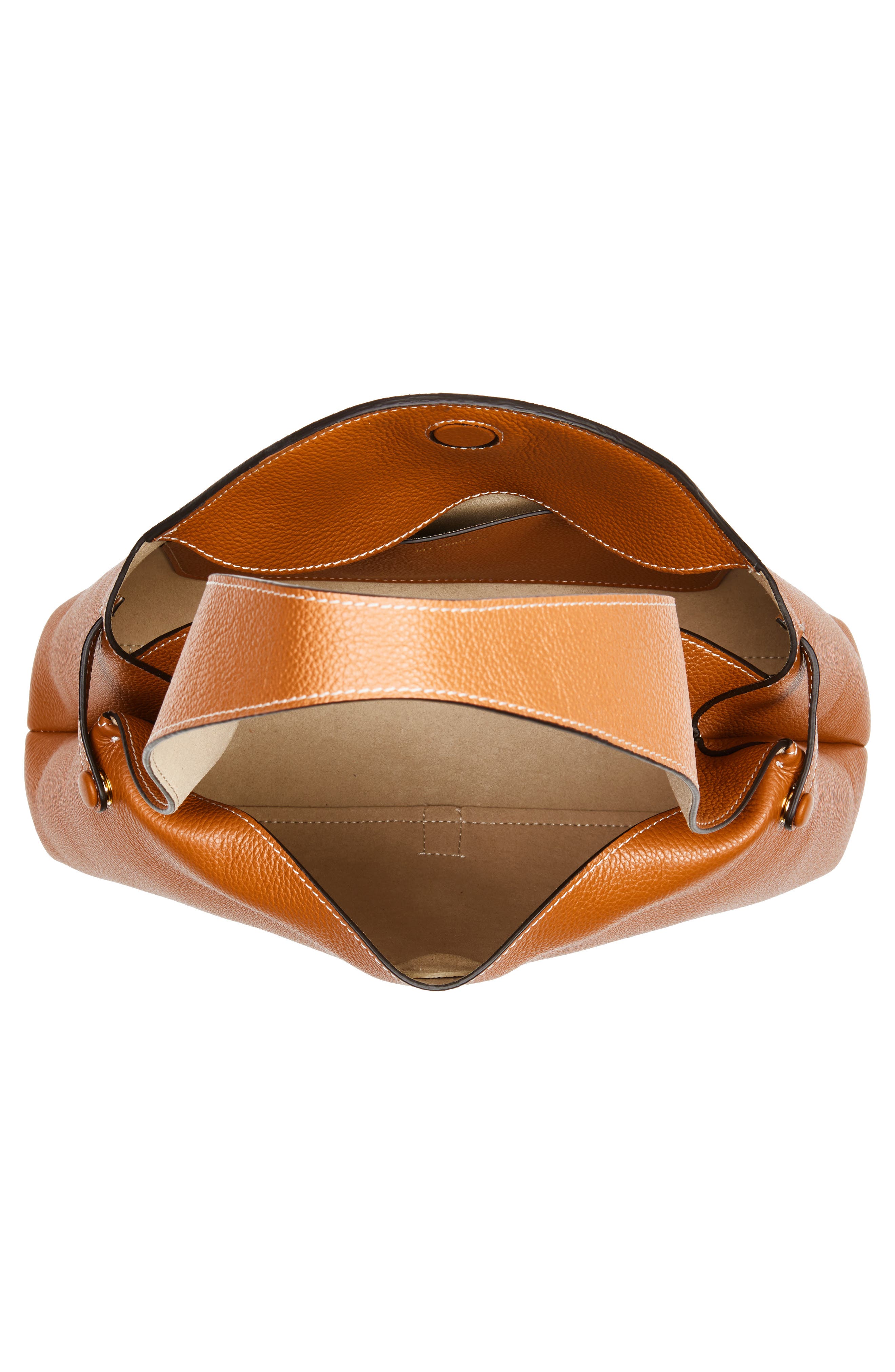 Ree Projects Florencia Soft Pebble Grain Leather Shoulder Bag, Alternate, color, Caramel