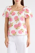 CeCe Puff Sleeve Cotton Top