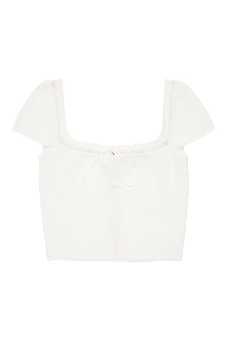 Nola Square Neck Crop Top, Alternate, color, IVORY