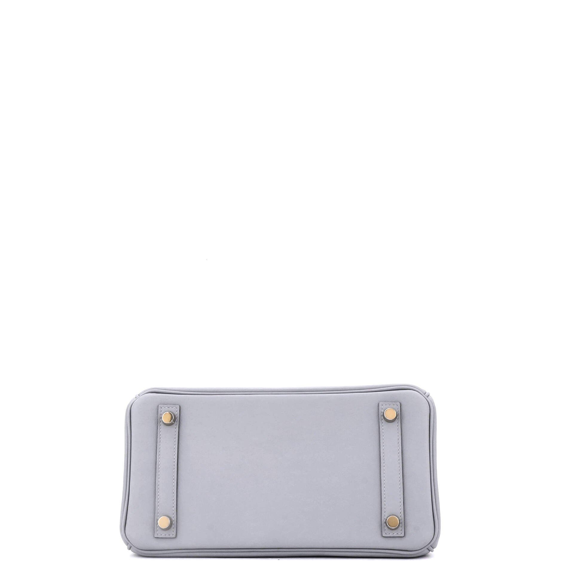 Pre-Owned Hermes Birkin Handbag Grey Swift with Permabrass Hardware 25, Alternate, color, 