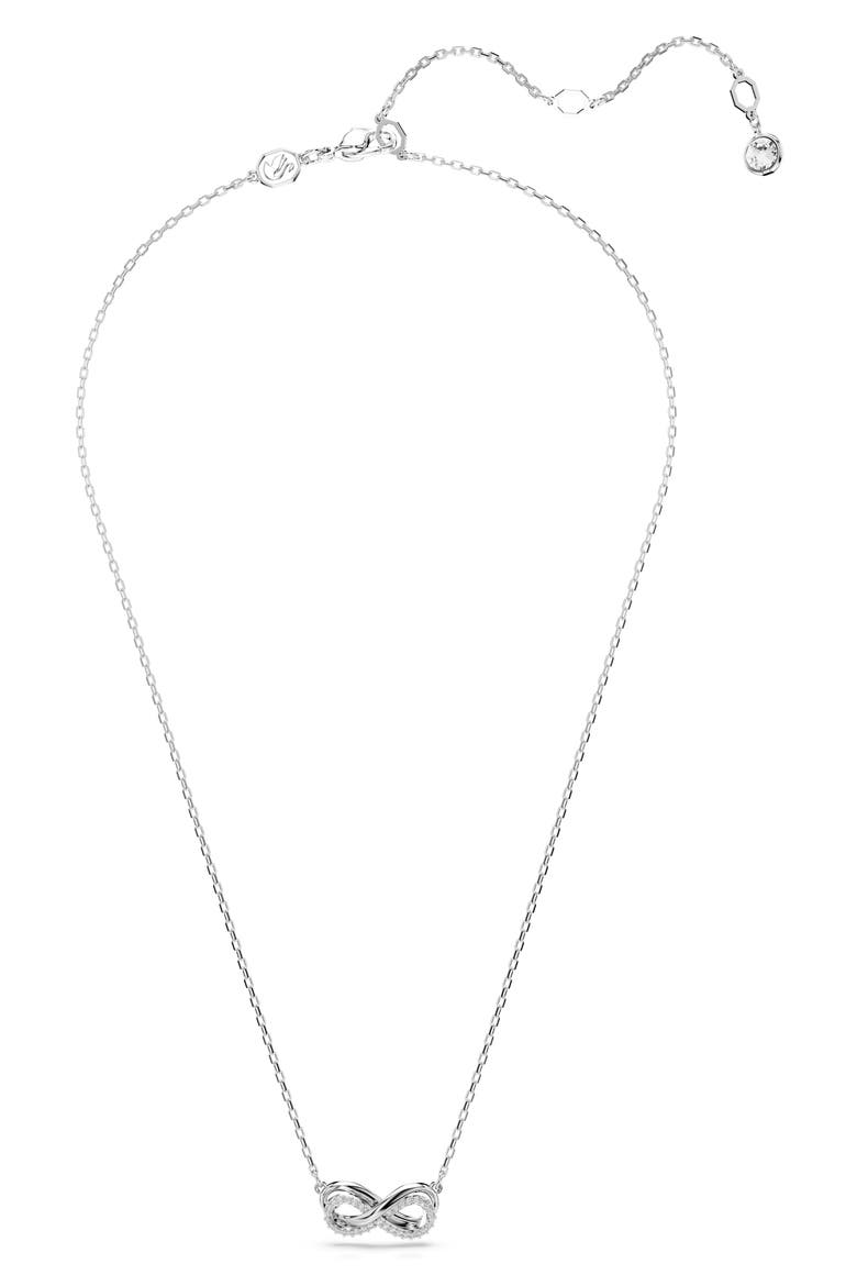 Hyperbola Zirconia Pendant Necklace, Alternate, color, WHITE