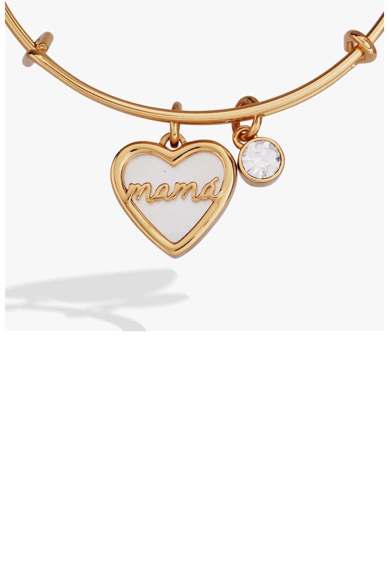 Mamá Mother of Pearl Heart Bangle Bracelet Duo, Alternate, color, Gold