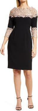 Shani Crepe & Lace Sheath Dress