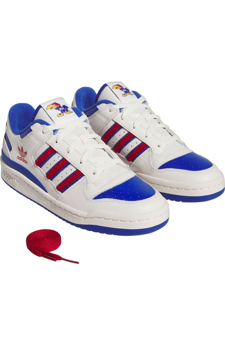 adidas Men's adidas White/Royal Kansas Jayhawks Forum Low Basketball Shoes, Alternate, color,