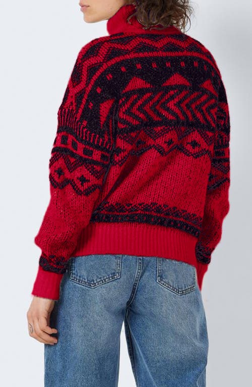 NOISY MAY NOISY MAY SHARE FAIR ISLE TURTLENECK SWEATER 