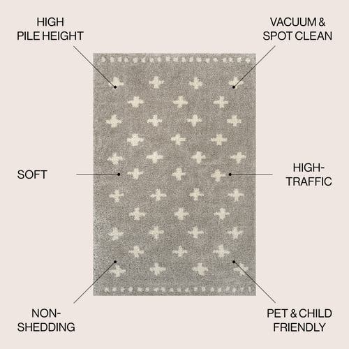 Jonathan Y Cristo Berber Geometric Shag Area Rug In Gray/ivory