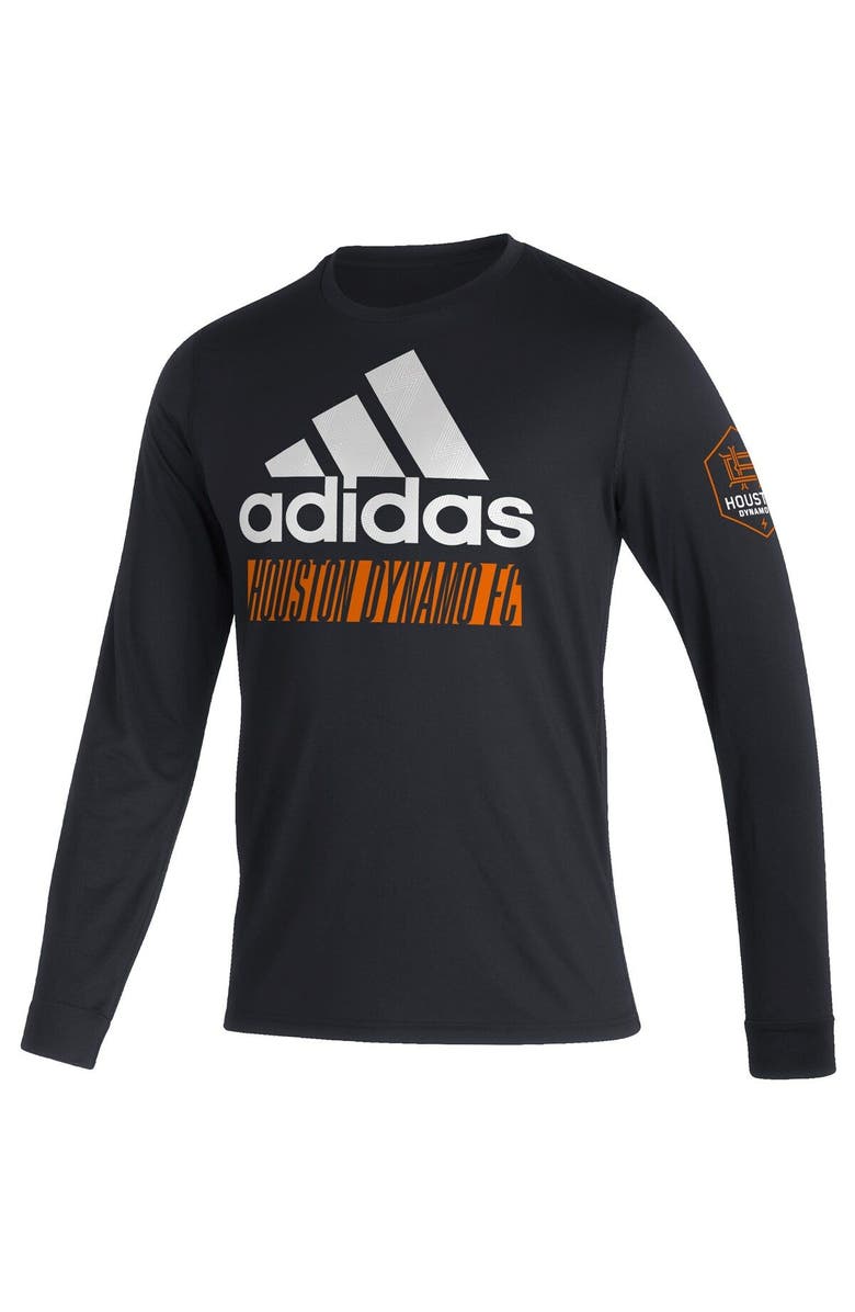 adidas Men's adidas Black Houston Dynamo FC Vintage Performance Long Sleeve T-Shirt, Alternate, color, Black