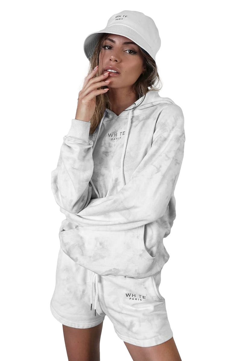 Blvck Whte Tie & Dye Short, Main, color, White