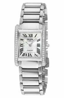 Regina Diamond Mother-of-Pearl Bracelet Watch, 34mm x 25mm