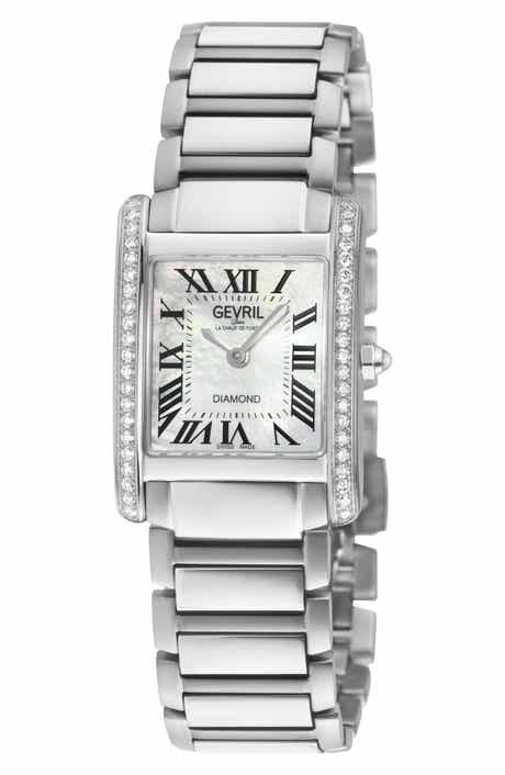Regina Diamond Mother-of-Pearl Bracelet Watch, 34mm x 25mm