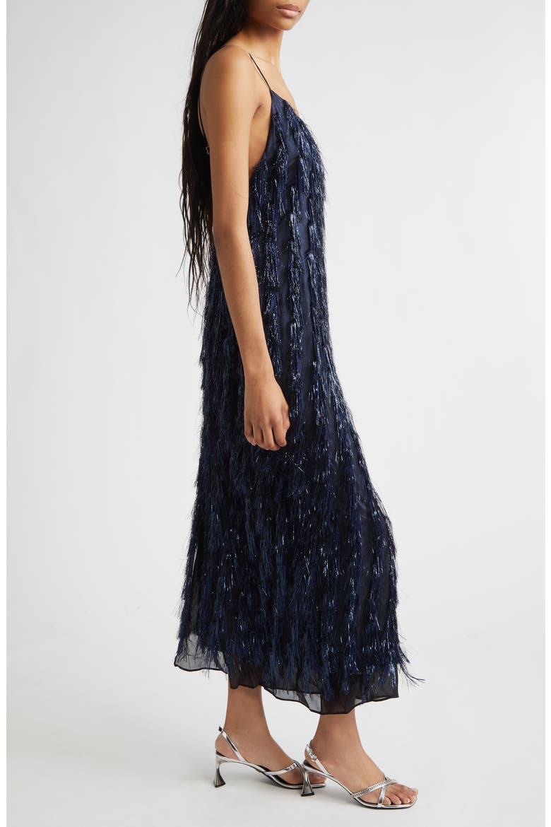 Metallic Tinsel Satin Slipdress, Alternate, color, NAVY