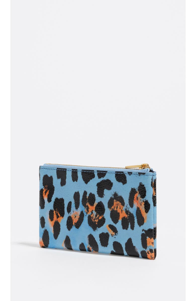 Bimba y Lola Textured Shiny Leopard Print Coin Wallet, Alternate, color, Leopard Pastel Blue