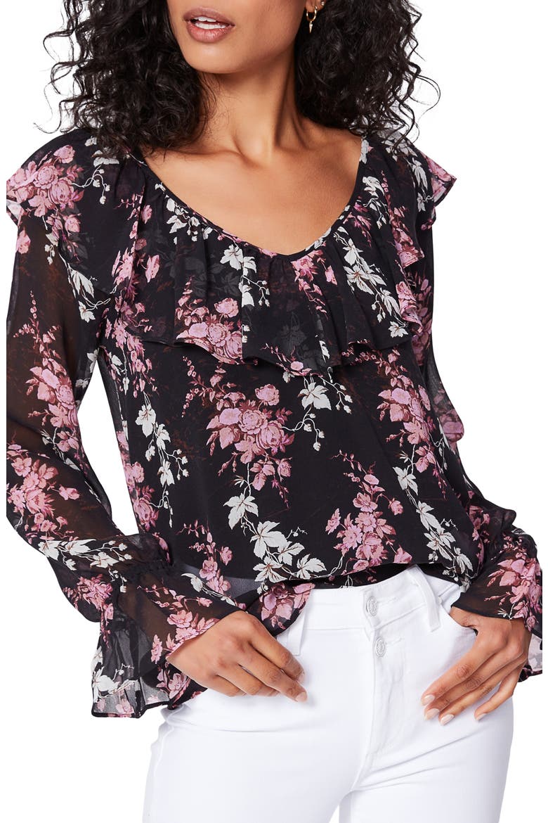 Persephone Silk Blouse, Main, color, BLKMULT