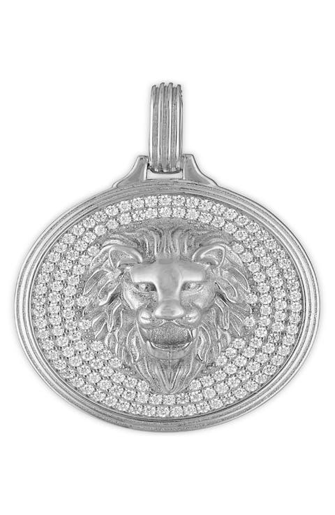 Men's Cubic Zirconia Lion Head Pendant