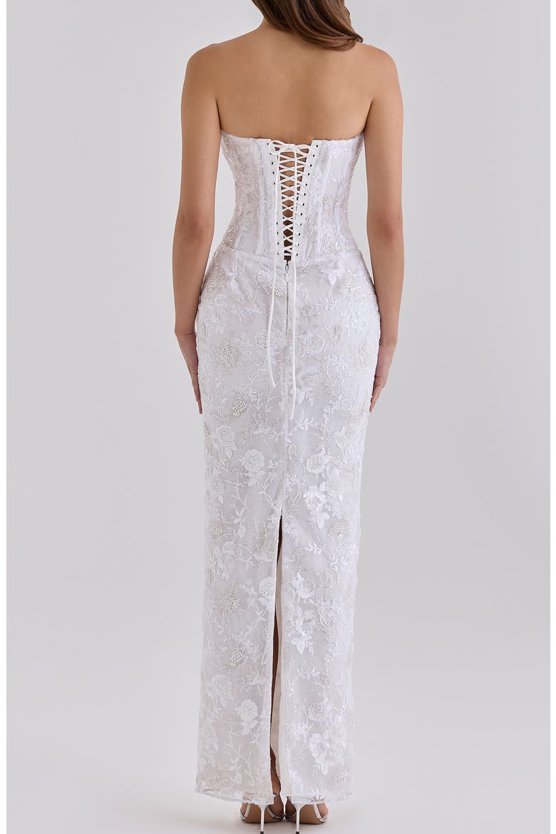 Anisa Beaded Sleeveless Gown, Alternate, color, WHITE