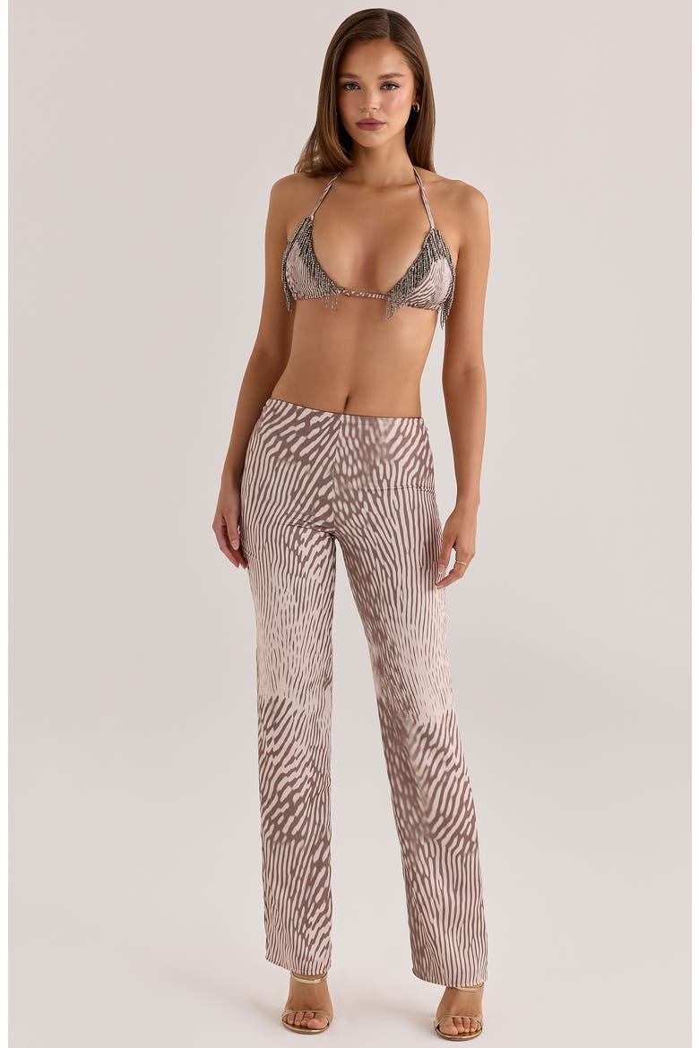 Maren Animal Print Satin Straight Leg Trousers, Alternate, color, ANIMAL PRINT
