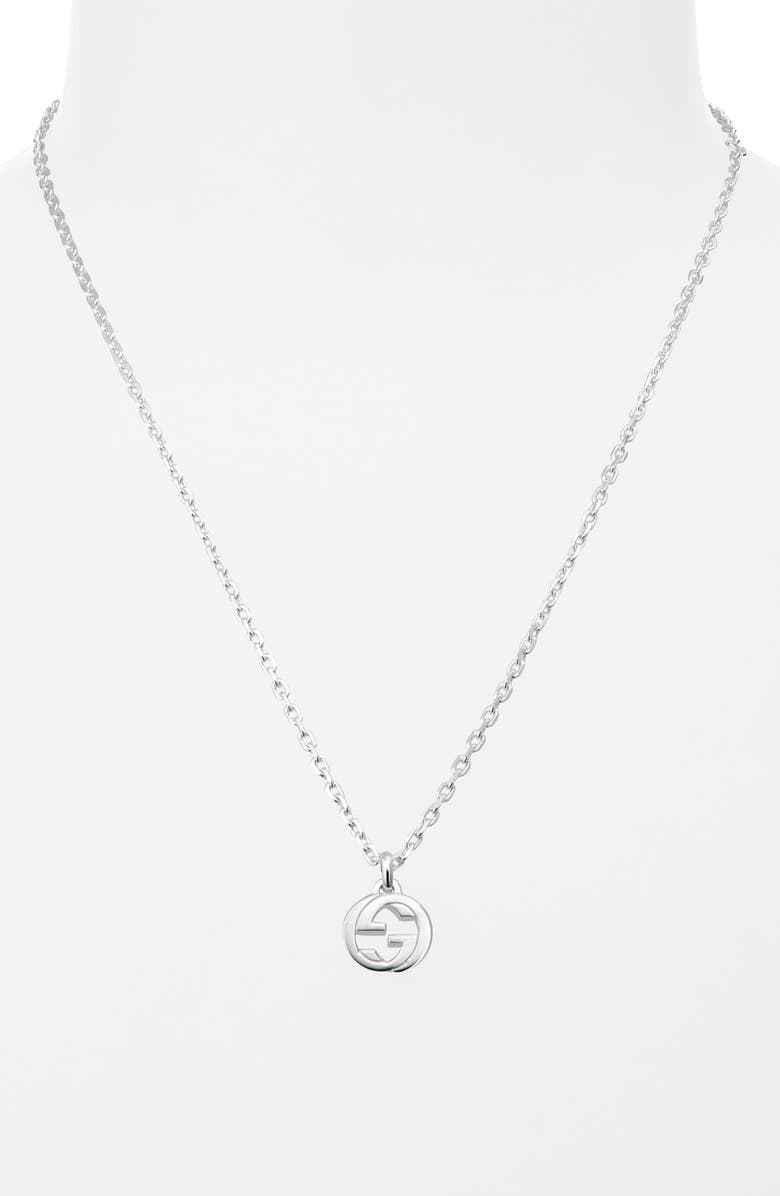 Gucci GG Logo Pendant Necklace, Alternate, color, 