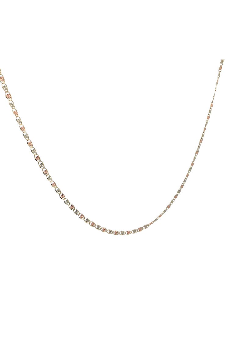 14K Tri Color Gold Valentino Heart Link Necklace, 20"  2.6mm, Alternate, color, YELLOW