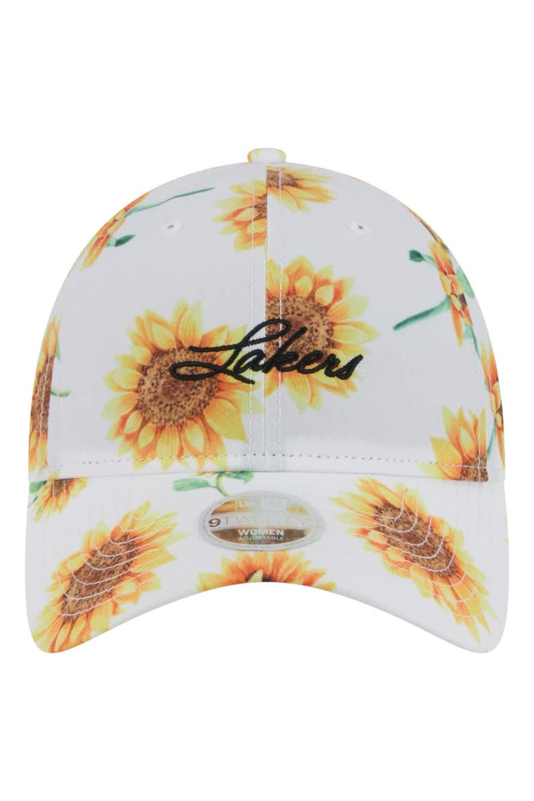 Women's New Era  White Los Angeles Lakers Adventure Flower 9TWENTY Adjustable Hat, Alternate, color, White