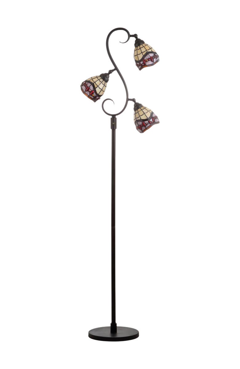 JONATHAN Y Walker Tiffany-Style 70.5" Multi-Light LED Floor Lamp, Bronze, Alternate, color, Bronze