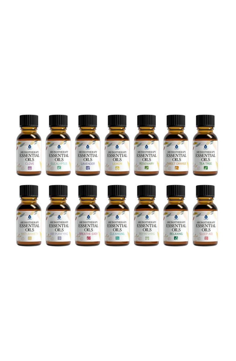 PURSONIC 14 pack aromatherapy essential oil gift set., Main, color, Multicolor