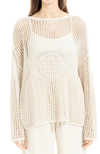 MAX STUDIO MAX STUDIO OVERSIZE OPEN KNIT SWEATER