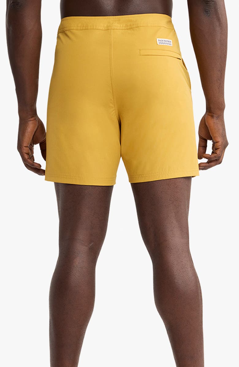 Fair Harbor Swell Solid Water Repellent Board Shorts, Alternate, color, Gold
