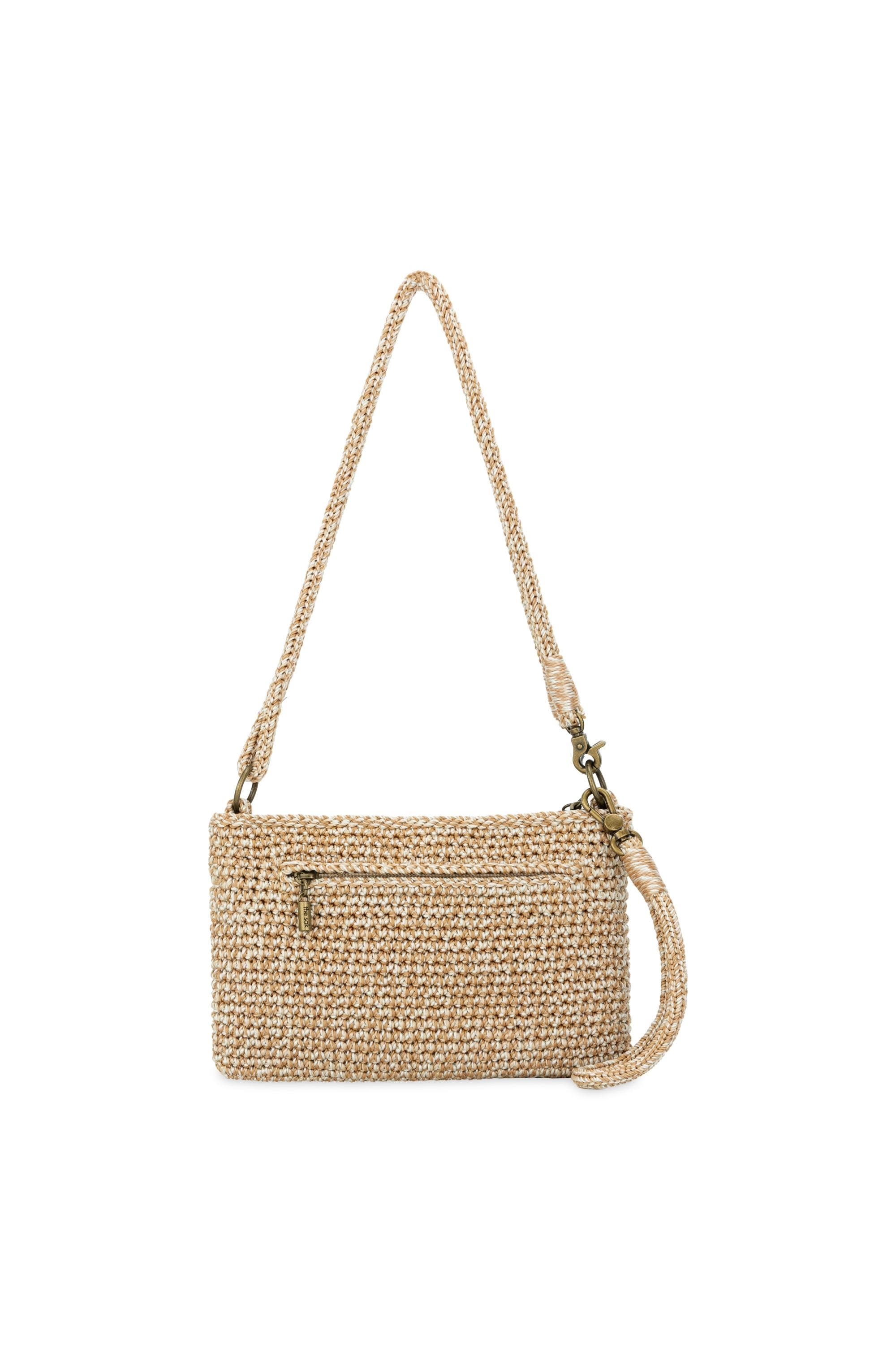 The Sak Vita Hand Crochet Crossbody Wristlet, Alternate, color, Bamboo Static