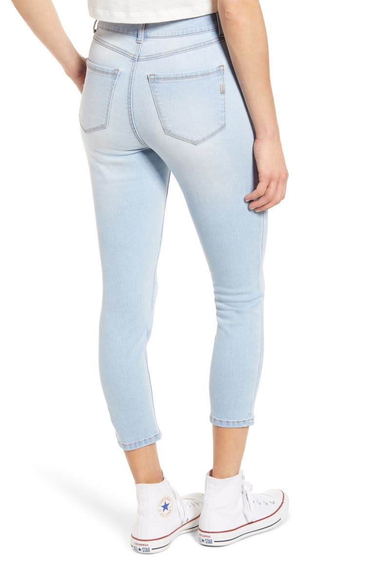 High Waist Button Fly Crop Skinny Jeans, Alternate, color, SAMMY