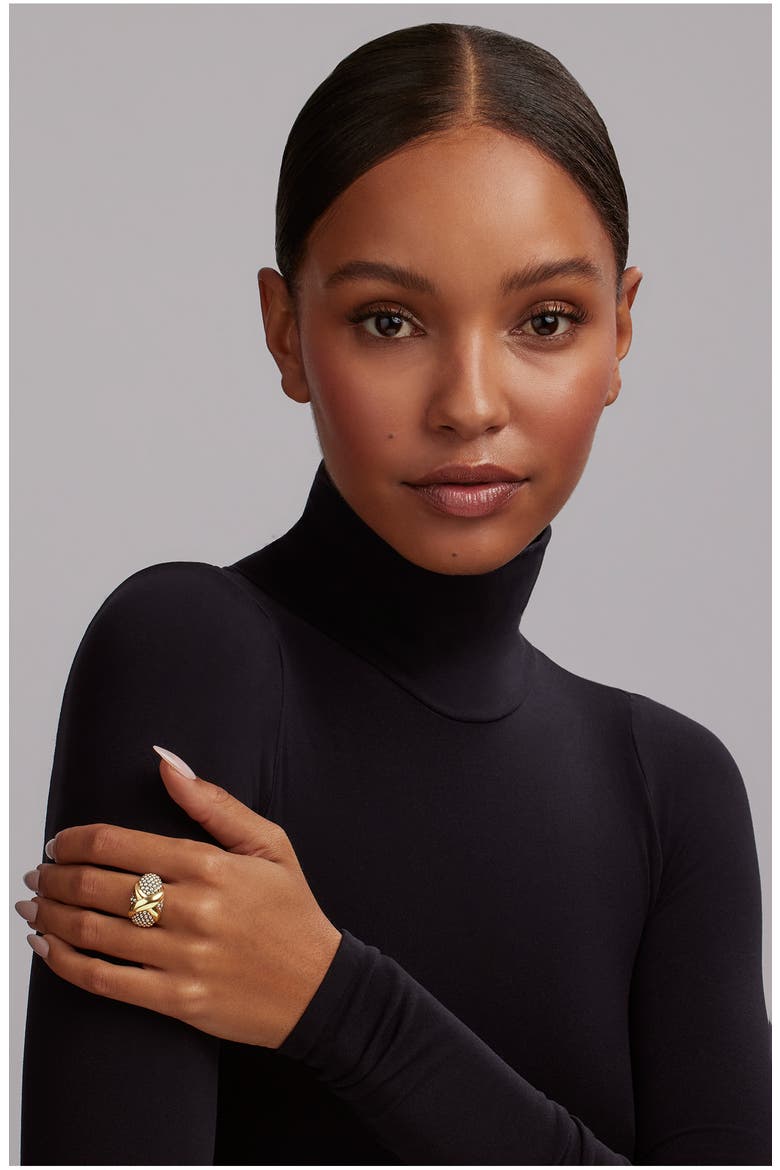 Embrace Dome Ring, Alternate, color, SILVER/ GOLD
